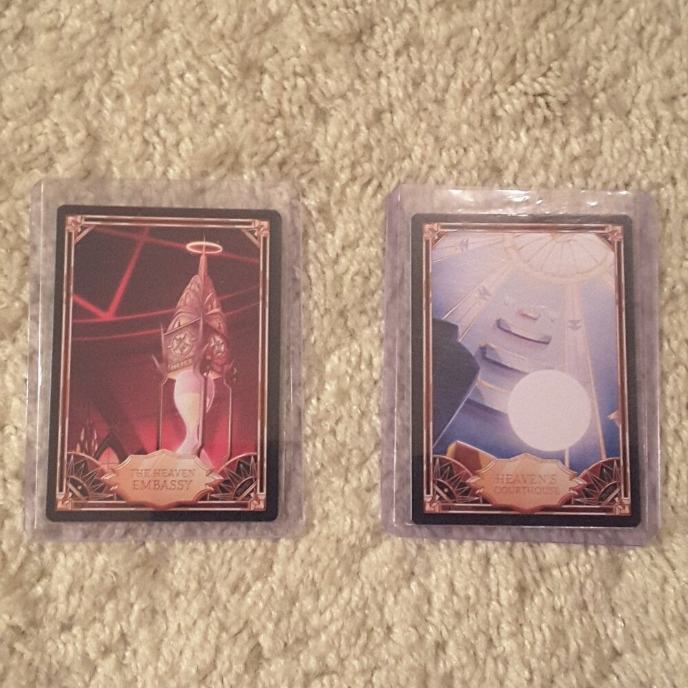 Hazbin Hotel Trading Card Lot of 2 The Heaven Embassy and Heaven's Courthouse